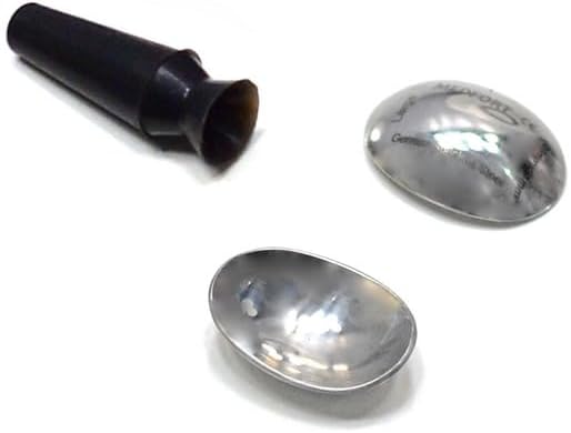 Corneal Eye Shield Protector, Stainless Steel with Suction Pump, 29mm X 21mm (Large), Set of 3