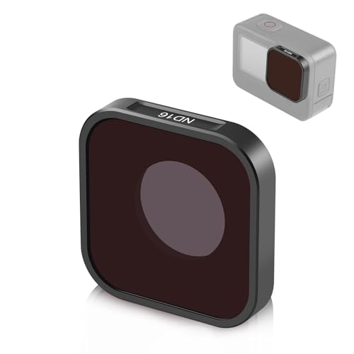 PULUZ Filtro de lente ND16 para cámara de acción para GoPro Hero 12 Black/Hero 11 Black/Hero 11 Black Mini/Hero 10 Black/Hero 9 Black, vidrio óptico HD multicapa/marco de aluminio ultra delgado para