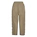 AKTCVVJ Capris Pants for Women Drawstring Waist Linen Capri Pant Casual Work Outdoor Pant Summer Vacation Pants with Pockets Beige
