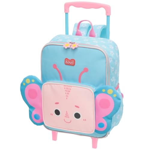 Mochila Escolar Infantil Bolsa c Rodinhas Menina Borboleta