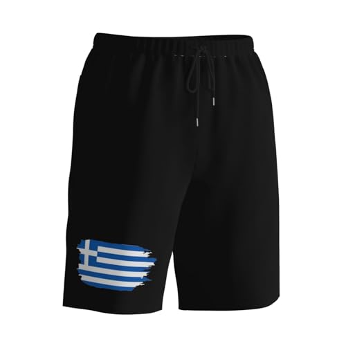 Greek Flag Men's Quick-Dry Board Shorts 7" - Swim Trunks Summer Hawaii Beach2