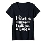 Photo Gallery donna i have a hero and i call him dad daddy festa del papà regalo bambino maglietta con collo a v Photo Gallery donna i have a hero and i call him dad daddy festa del papà regalo bambino maglietta con collo a v