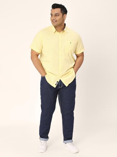 Image of Thomas Scott Mens | Half Sleeve | Checks | Regular Fit Plus Size | 100% Cotton | Spread Collar | Casual Shirts