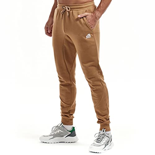 AIMPACT Pantalon Jogging Homme Stretch Slim Fit Gym Joggers with Pockets for Men(Brun L) Cover