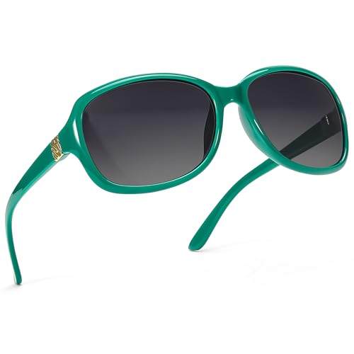Image of SIPHEW Women's Polarized Sunglasses w UV400 Protection,Classic Sun Glasses | Vintage Sunnies,Wraparound Shade,Lightweight & Comfortable,Big Sunnies eyewear,Driving,Outdoors