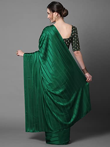 Image of AKHILAM Women's Georgette And Satin Chanderi Saree With Unstitched Blouse Piece (Multicolored 6STRP71 Parent)
