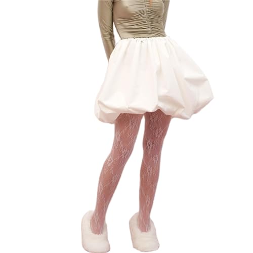 Women Y2k Bubble Mini Skirt Fairycore Vintage Elastic Waist Flare Puffy Short Skirt Cottage Cute Pleated Balloon Skirts