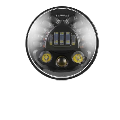 KHBLETDOU LED Round 7-inch Motorcycle Headlight With Turn Signal High/low Beam Projector Motor 7 "round Headlight(Silver)