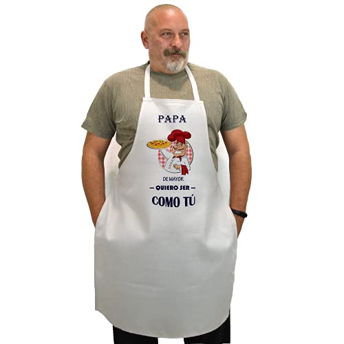 Delantal cocina personalizado con el nombre, frase, o foto que tú quieras, delantal día del padre
