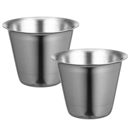 HOLIDYOYO 2pezzi Ciotole Acciaio Inossidabile Per Salse Per Picnic e Ristoranti Contenitori Versatili Per Condimenti e Ketchup Design Elegante