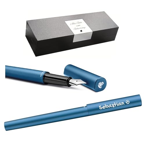 Stylo plume Pelikan Ineo Elements P6 bleu pétrole fini les pertes grâce à la gravure nom