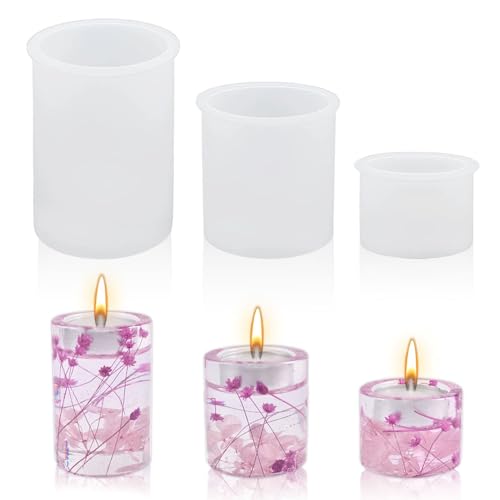 Udbrud Silikonform Kerzenhalter, 3 Stück Kerzenformen zum Gießen...