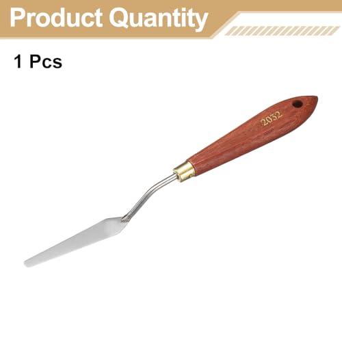 HARFINGTON Palette Knife Painting Tool 2.76" x 0.59" Stainless Steel Teardrop Blade 8.66" Length Spatula Painting Pallet Knives with Hole Beech Wood Handle for Oil Acrylic Canvas, Red/Silver by HARFINGTON - Image 3