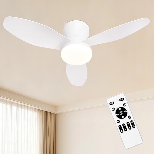 Ventilador de techo silencioso para salas de estar pequeñas que necesitan luz LED