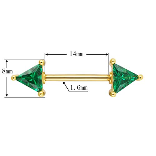 Excepro Nipplerings Barbell 316L Surgical SS Black CZ Nipple barbell Shiny Nipple Piercing Fairyland2