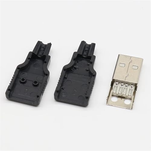 Connecteur USB 4 Broches avec cache noir pour réparer facilement un câble endommagé, 10 pcs