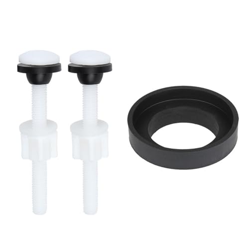 2PCS Toilet Water Tank Plastic Fixing Bolt Screw with 2 Inch Toilet Tank to Bowl Gasket Fits 2-Piece Toilet,Toilet Tank to Bowl Screws Repair Coupling Kits (2 Inch Gasket)