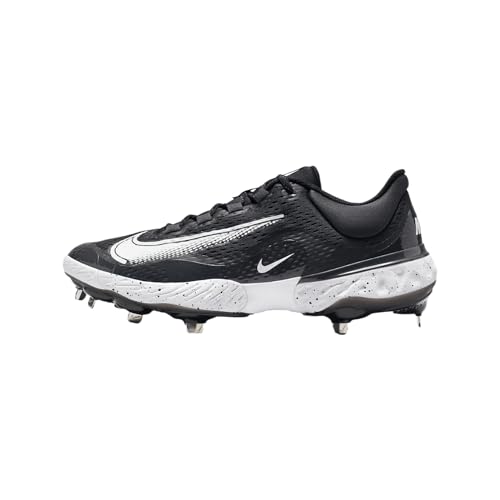 Nike Alpha Huarache Elite 4 Low NRG Baseball Cleats (DJ6521-003, Black/Dark Smoke Grey/White) Size 8