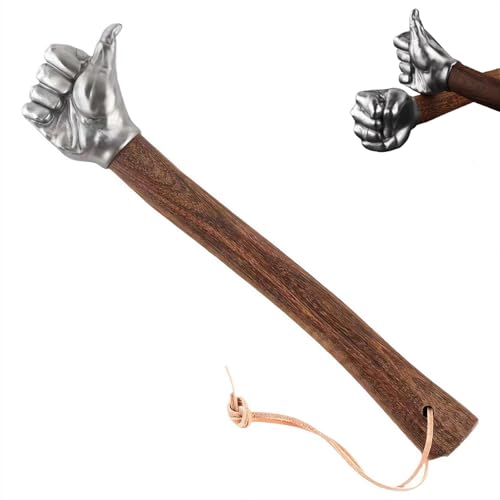 Stainless Steel Fist Shape Hammer with Solid Wood Handle for Home Car Outdoor Camping, Decorative Ornament,Multi-Purpose Crafts and Hardware Tools for Light Tasks & Emergency Use
