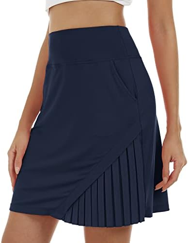 MoFiz Women Tennis Golf Skirt 20″ Knee Length Athletic Skort Running Casual High Waist Skirt with Pocket
