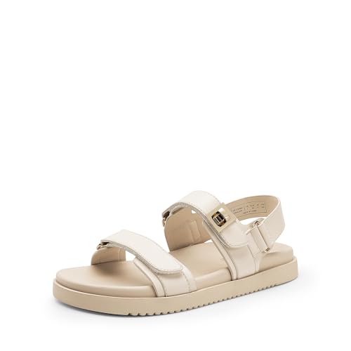 DREAM PAIRS Women's Comfortable Open Toe Flat Sandals Fashion One Band Summer Dessy Sandals 9 Nude