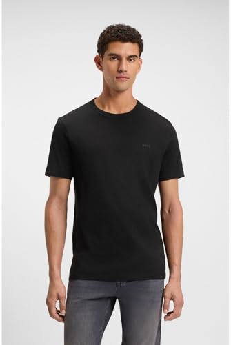 BOSS Hommes Tegood T-Shirt en Coton flammé avec détail logoté