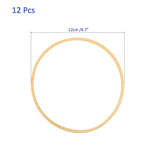 M METERXITY 12 Pack Wooden Bamboo Floral Hoops - Image 3