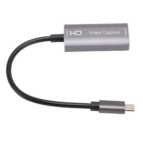 Zoeyilan Carte de Capture vidéo, Carte d'enregistrement vidéo, Dispositif de Capture vidéo, Capture Audio 4K 1080p60fps avec appareils Adaptateur de Type C, pour Le Streaming en Direct de