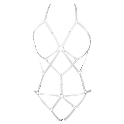 Conjunto de Sujetador de arnés Corporal para Mujer, Ropa Interior con Tirantes Punk, Liga de Cuerpo Completo Cover