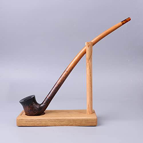 MUXIANG Wooden Pipe Stand Rack Holder for 1 Churchwarden Pipe-Handmade from Solid Wood- Special for Long Pipe FA0100
