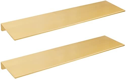 Veefos 19.7 Inch Gold Floating Shelves, 2 Sets Bathroom Shelves Organizer Wall Mounted, Metal Wall Shelf Makeup Organizer Storage Shelf Display Picture Ledge Wall Decor for Living Room Kitchen