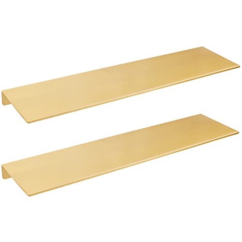 Veefos 19.7 Inch Gold Floating Shelves, 2 Sets Bathroom Shelves Organizer Wall Mounted, Metal Wall Shelf Makeup Organizer Storage Shelf Display Picture Ledge Wall Decor For Living Room Kitchen #TOP2