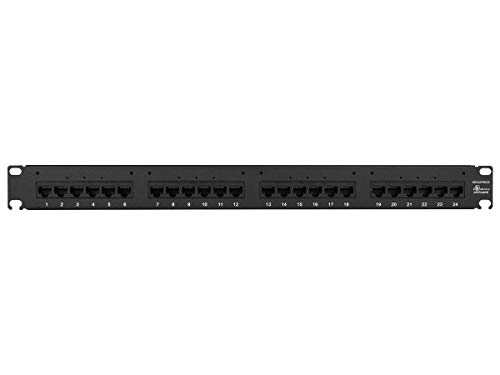 60% Off Discount Monoprice Cat6 UTP 1U Patch Panel - 24 Port - 19 Inch for 19" Wide Racks, Black