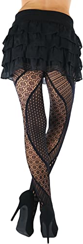 Image of ToBeInStyle Women's Vintage Art Deco Chevron Ornate Design Tights Pantyhose