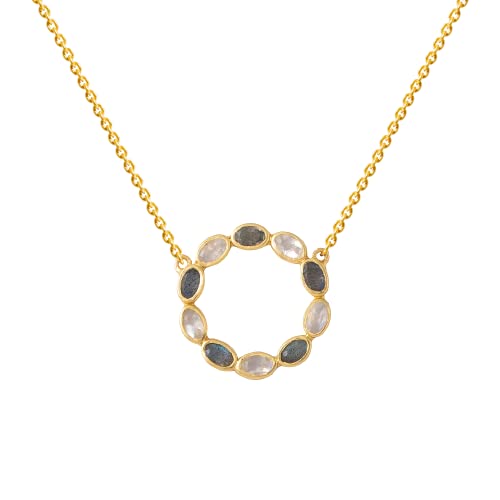 Chocker Collier Karma en plaqué or et pierre grise ras-du-cou daim LAVANI JEWELS