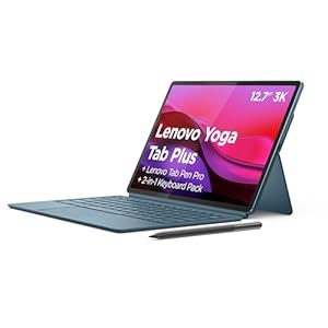 Lenovo Yoga Tab Plus Tablet 32, 7 cm (12, 7 Zoll), 3K (Qualcomm Snapdragon 8 Gen 3, 16 GB RAM, 256 GB UFS 4.0, 144 Hz, Wi-Fi 7, Bluetooth 5.4, Android 14) Tidal Teal, inklusive Tastatur + Stift