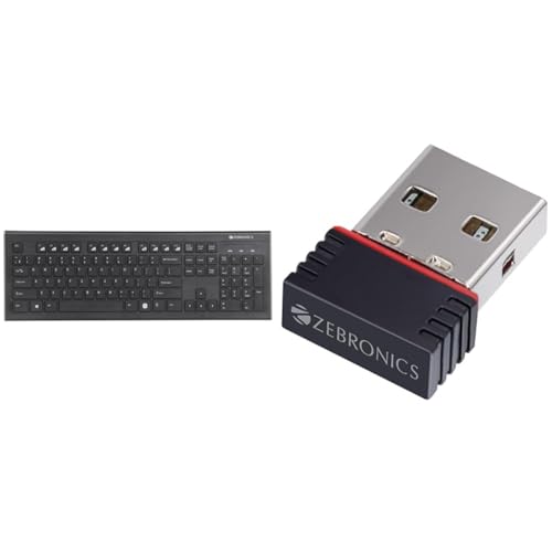 Image of ZEBRONICS Zeb-DLK01 USB Multimedia Keyboard with 104 UV Coated Keys, Rupee Key, 12 Hot Keys