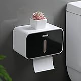 Outdoor Waterproof Toilet Paper Holder for Bathroom - Plastic Paper Tissue Holder Dispenser Full Cov