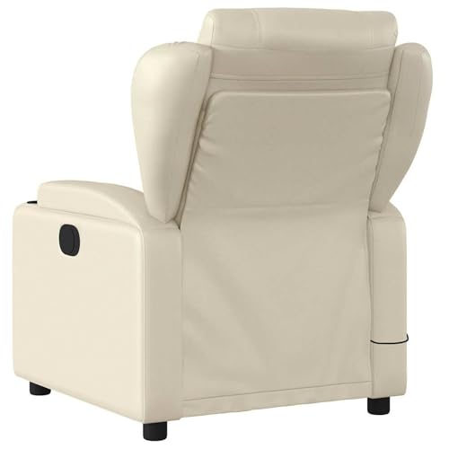 Gecheer Massagesessel mit Relaxfunktion, Kunstleder, Creme, Sessel Wohnzimmer Fernsehsessel Liegesessel für Entspannung Homeoffice Leseecke3206021 – Bild 5