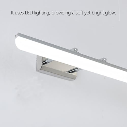 Luz de pared interior baño moderna con interruptor manual y acabado plata 4