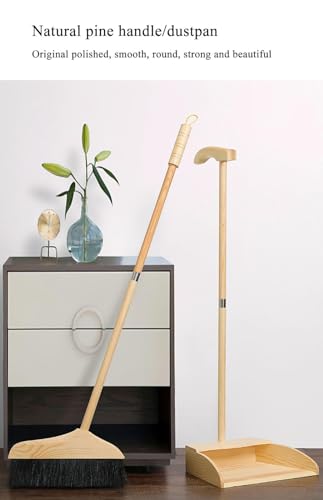 NIBHZ Besen- und Kehrschaufel-Set für Zuhause, Innenbereich, Besen mit Kehrschaufel, Kombi-Set, Aufrechte Kehrschaufeln mit Langem Stiel, Winkelbesen für Kinder, Garten, Tierhaare – Bild 6