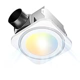 Amico Bathroom Exhaust Fan with Light, 80 CFM, 1.0 Sones, 1400LM, 3CCT, Easy Install & Very Quiet, Ceiling Mount Shower Bathroom Fan with light, Powerful Bathroom Vent Fan, FCC Certified