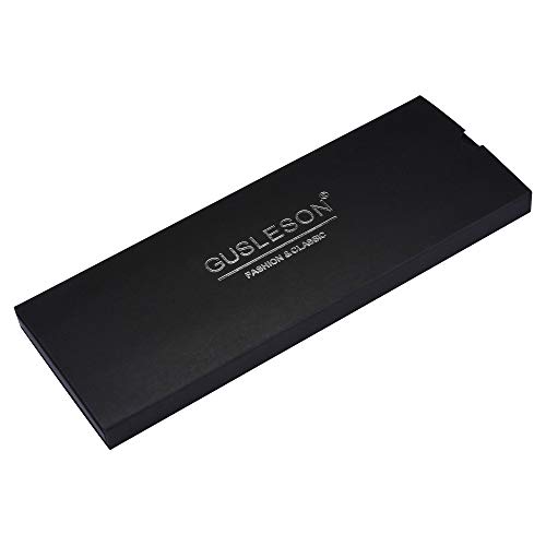 GUSLESON 3.15"（8cm） Solid Color Necktie and Pocket Square Cufflinks Sets For Men + Gift Box