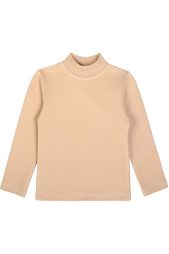 Image of Lilax Girls' Basic Long Sleeve Mock Turtleneck Cotton T-Shirt