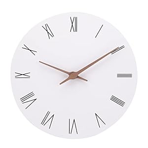 ACCSHINE Horloge Murale en Bois MDF – sans tic-tac – Silencieuse – Moderne – 30 cm – Grande Horloge Murale à Piles – Facile à Lire – pour Chambre, Maison, Cuisine, Chambre à Coucher, Bureau, école