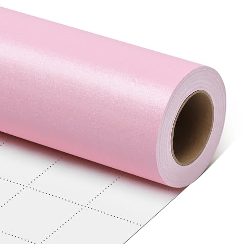 Iioscre Gift Wrapping Paper Pink Wrapping Paper Roll Solid Color Pearly Wrapping Paper for Birthday Christmas Wedding Baby Shower Mothers Day Fathers Day 17 Inch X 32.8 Feet