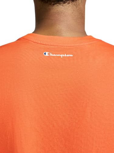 Image of Champion Men's Graphic Short Sleeve T-Shirt, Standard Fit, Classic Script Logo, Midweight 100% Cotton