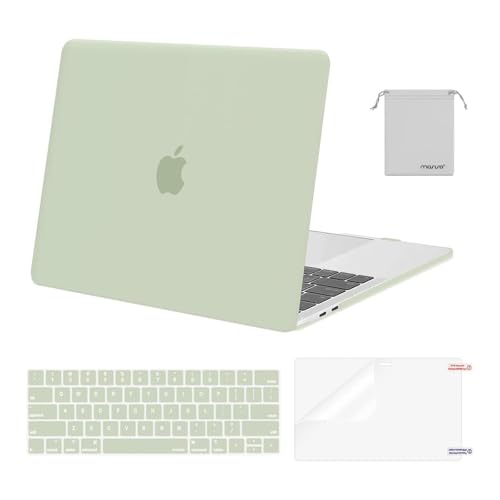 MOSISO Compatible with MacBook Pro 13 inch Case M2 2025, 2024, 2023, 2022-2016 A2338 M1 A2251 A2289 A2159 A1989 A1708 A1706, Plastic Hard Shell&Keyboard Cover&Screen Film&Storage Bag, Sage Green