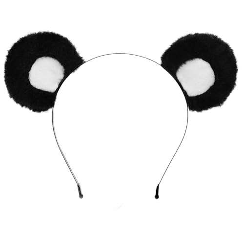 SIOTMERA Bear Ears Headband Black Cute Care Movable Hairband Adult with Animals Costume Soft Makeup Head Wear for Washing Face Women