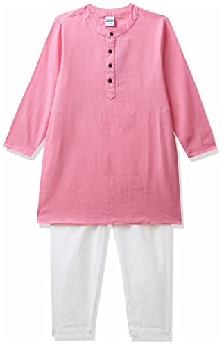 Image of Amazon Brand - Jam & Honey Cotton Boy Festive Printed Kurta And Pyjama Set Which Is Both Comfortable And Stylish